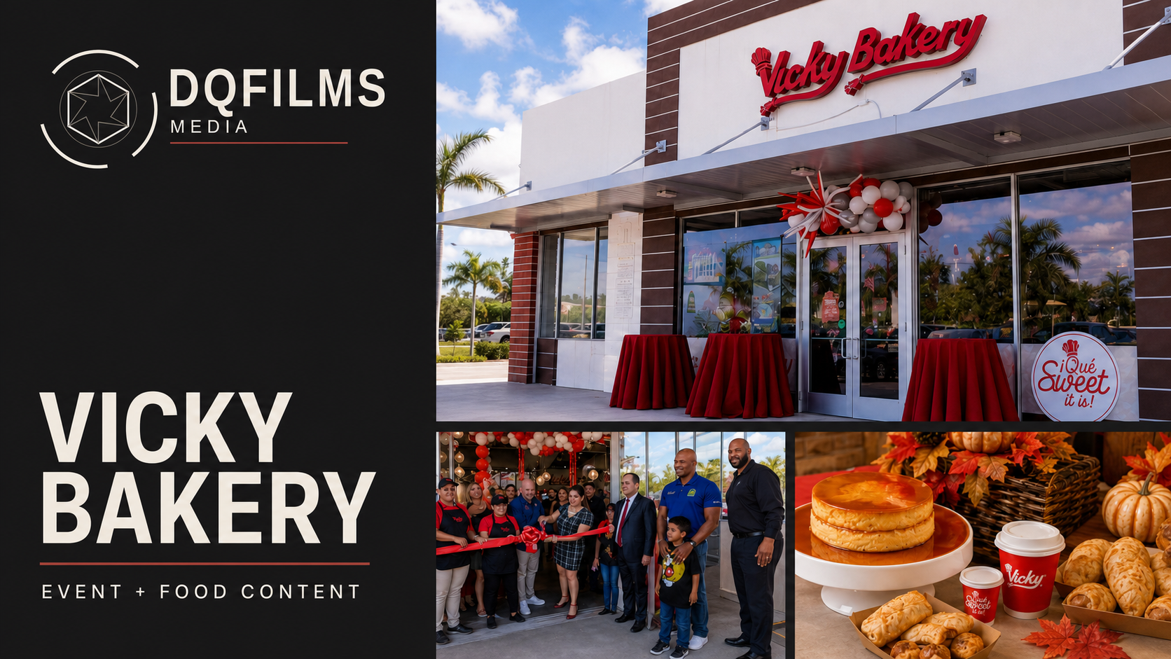 Vicky Bakery event and food-content case-study board